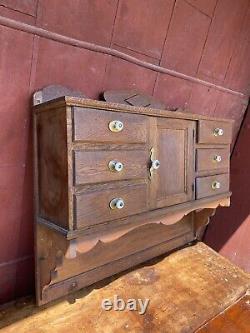 1900s Antique Medical Cabinet Kitchen Bathroom Industrial Dental Wood Apothecary