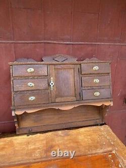 1900s Antique Medical Cabinet Kitchen Bathroom Industrial Dental Wood Apothecary