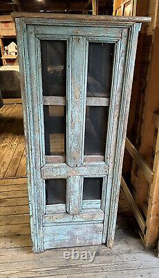 1900s Antique Pie Safe Jelly Cabinet Robin Blue Original Paint? Pine S Carolina