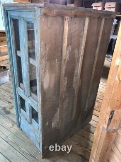 1900s Antique Pie Safe Jelly Cabinet Robin Blue Original Paint? Pine S Carolina