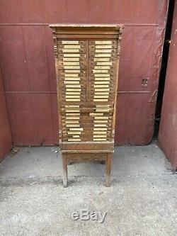 1900s Oak Hardware Nut And Bolt Cabinet Apothecary Ledger Jewlery Industrial