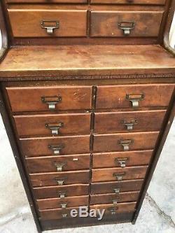 1900s Union Made Lousiville KY 28 Drawer Watchmakers Cabinet Ledger Apothecary