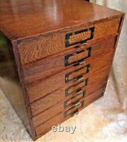 1920'S Weis 6 DRAWER OAK File Desk Cabinet FINE OFFICE ADORNMENT GREAT CONDITION