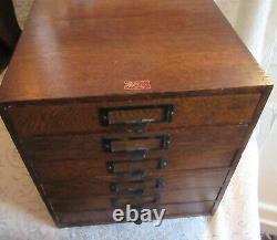 1920'S Weis 6 DRAWER OAK File Desk Cabinet FINE OFFICE ADORNMENT GREAT CONDITION