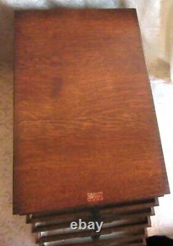 1920'S Weis 6 DRAWER OAK File Desk Cabinet FINE OFFICE ADORNMENT GREAT CONDITION