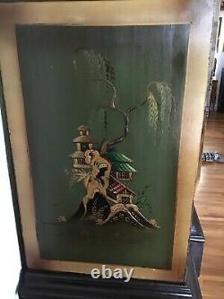 1920's Green Chinoiserie Cabinet Bar