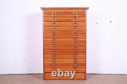 1920s Antique Pine 26-Drawer Architect's Blueprint Flat File Cabinet