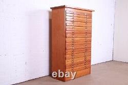 1920s Antique Pine 26-Drawer Architect's Blueprint Flat File Cabinet