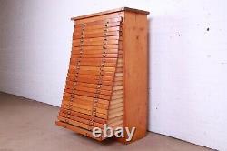 1920s Antique Pine 26-Drawer Architect's Blueprint Flat File Cabinet