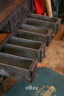 1920s Nut and Bolt Cabinet Hardware Store Apothecary Counter Vintage 35 drawers