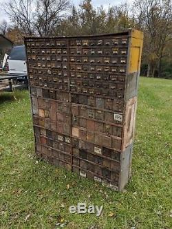 1920s WC Heller Nut and Bolt Cabinet Hardware Store Apothecary Counter Jewelery