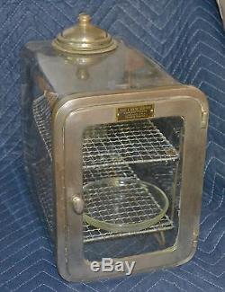 1930's Theo. A. Koch's Barber Shop Glass Sterilizer Cabinet Wire Shelves 9 1/2