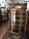 1930s Golden Oak Curved Glass Front & Sides Curio / China Cabinet