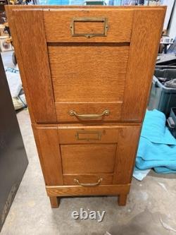 1930s Wooden Arts and Crafts File Cabinet by Weis