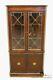 1940's Antique Duncan Phyfe Corner China Cabinet W. Leaded Glass Panes