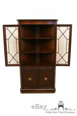 1940's Antique Duncan Phyfe Corner China Cabinet w. Leaded Glass Panes