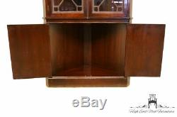1940's Antique Duncan Phyfe Corner China Cabinet w. Leaded Glass Panes