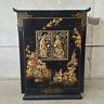 1940's Asian Motif Rolling Laquered Bar Cabinet (rfh6an)