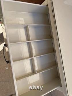 1940S METAL CABINET WITH DRAWERS low boy steel cabinet refinished in hi gloss