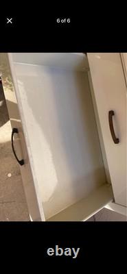 1940S METAL CABINET WITH DRAWERS low boy steel cabinet refinished in hi gloss