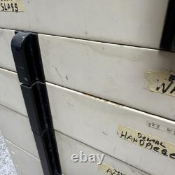 1940s Art Deco Dental Cabinet Industrial Medical Chest Dresser Tan 10 Drawer VTG