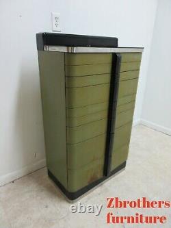 1940s Art deco Dental Cabinet Industrial Medical Chest Dresser Green Stain