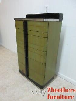 1940s Art deco Dental Cabinet Industrial Medical Chest Dresser Green Stain