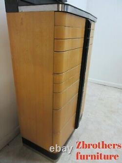 1940s Art deco Dental Cabinet Industrial Medical Chest Dresser Maple 9 Drawer A