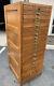 1949 Corbin Cabinet Map/document Oak Cabinet From Post Office Stamped Rare