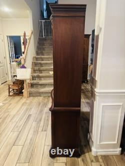 1950s Bassett Furniture Monticello Mahogany Serpentine Bow Front Hutch Cabinet