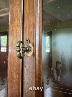 1950s Bassett Furniture Old Shirley Mahogany Serpentine Bow Front Hutch Cabinet