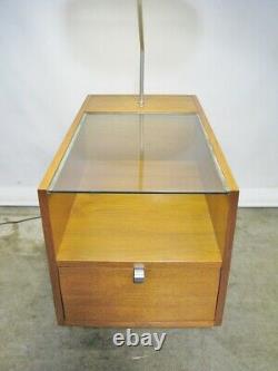 1950s George Nelson For Herman Miller Table Lamp With Glass Top & Single Drawer