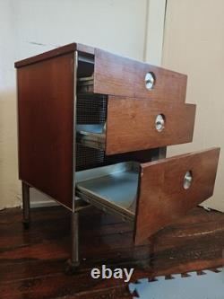 1960's Industrial MCM Raymond Loewy Hill Rom NightstaND Cabinet with drawers
