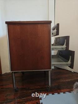 1960's Industrial MCM Raymond Loewy Hill Rom NightstaND Cabinet with drawers