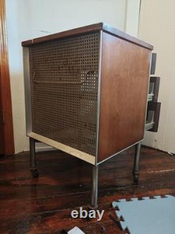 1960's Industrial MCM Raymond Loewy Hill Rom NightstaND Cabinet with drawers