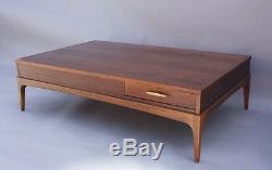 1960s Modern Coffee Table w Drawer Mid Century Lane Vintage MCM (9163)