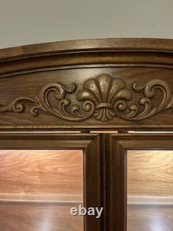 1970's Broyhill Mediterranean Style Wood Lighted Hutch PICKUP ONLY