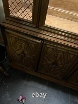 1970's Broyhill Mediterranean Style Wood Lighted Hutch PICKUP ONLY