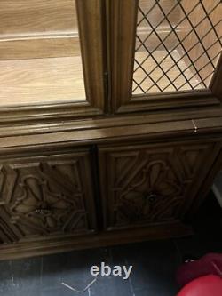 1970's Broyhill Mediterranean Style Wood Lighted Hutch PICKUP ONLY