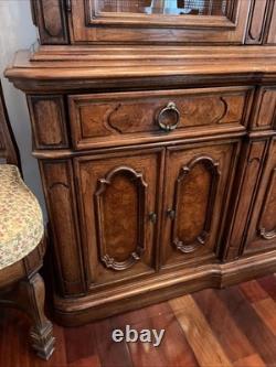 1971 Thomasville French Provincial Two Piece Lighted China Cabinet