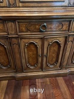 1971 Thomasville French Provincial Two Piece Lighted China Cabinet