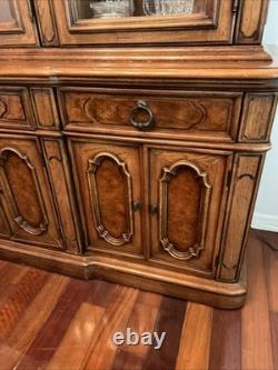 1971 Thomasville French Provincial Two Piece Lighted China Cabinet