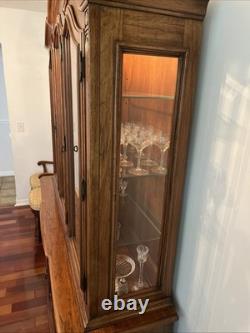 1971 Thomasville French Provincial Two Piece Lighted China Cabinet