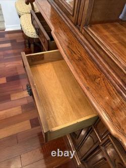 1971 Thomasville French Provincial Two Piece Lighted China Cabinet