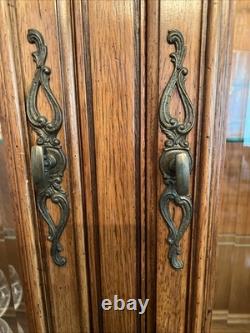 1971 Thomasville French Provincial Two Piece Lighted China Cabinet