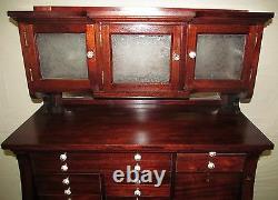 19th C 20 Drawer Mahogany Antique Dental Cabinet By The American Cabinet Co