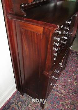 19th C 20 Drawer Mahogany Antique Dental Cabinet By The American Cabinet Co