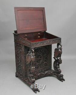 19th Century Anglo-Indian carved davenport