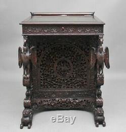 19th Century Anglo-Indian carved davenport