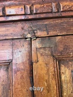 19th Century Antique Spanish Carved Wood Cupboard Cabinet Solid Wood
